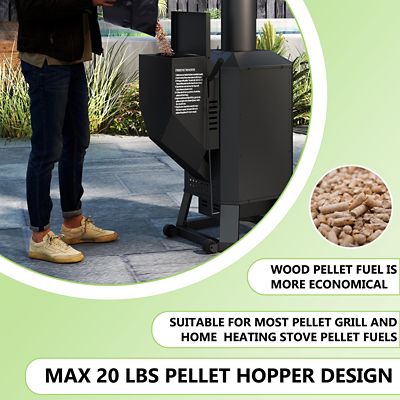 Image showing HEATAK 70,000 BTU Outdoor Wood Pellet Heater, Freestanding Patio Heater