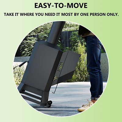 Image showing 6 th HEATAK 70,000 BTU Outdoor Wood Pellet Heater, Freestanding Patio Heater