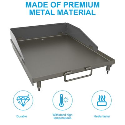 Image showing  Heavy Duty Pre-Seasoning Griddle Top with Lifting Handle