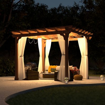 Image showing 7 th Veikous 12 x 12 ft. Wood Outdoor Patio Pergola Shade Structure Gazebo Grape Trellis