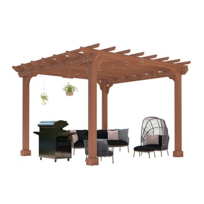Image showing 8 th Veikous 12 x 12 ft. Wood Outdoor Patio Pergola Shade Structure Gazebo Grape Trellis