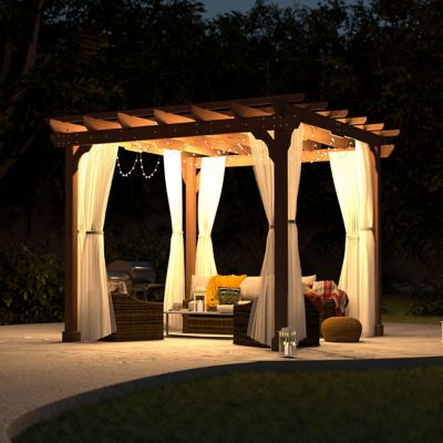 Image showing 8 th Veikous 10 x 10ft. Wood Outdoor Patio Pergola Shade Structure Gazebo Grape Trellis