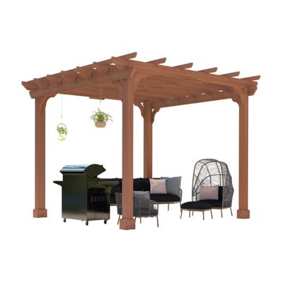 Image showing 9 th Veikous 10 x 10ft. Wood Outdoor Patio Pergola Shade Structure Gazebo Grape Trellis