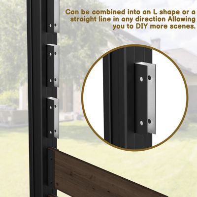 Image showing  6.5 ft. x 4.8 ft. Outdoor Fir Wood Flat Top Privacy Fence Screen, Brown