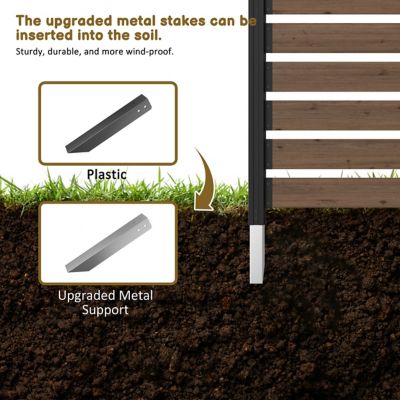 Image showing  6.5 ft. x 4.8 ft. Outdoor Fir Wood Flat Top Privacy Fence Screen, Brown