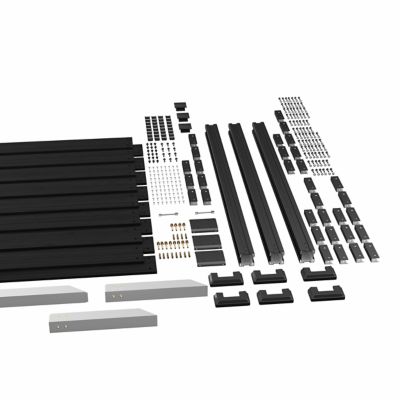 Image showing 9 th Veikous 6.5 ft. x 4.8 ft. Outdoor Fir Wood Flat Top Privacy Fence Screen, Black