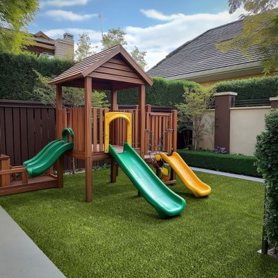 Image showing 6 th Ackland Verdant Vista Lushscape Green 6 ft. x 8 ft. Pre-Cut Artificial Turf Rug - 38 mm Pile, Indoor/Outdoor, Pet Friendly