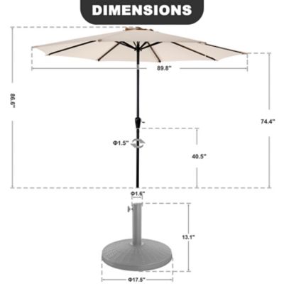 Image showing  Outdoor 7.5 ft. Round Patio Vented Umbrella With Base