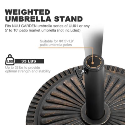Image showing  Outdoor 33 lb. Round Patio Umbrella Base, Polyethylene and Concrete