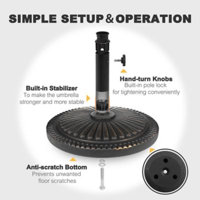 Image showing  Outdoor 33 lb. Round Patio Umbrella Base, Polyethylene and Concrete