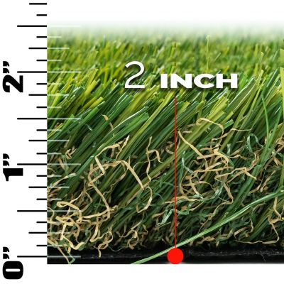 Image showing  Verdant Vista Willow Green 15ft x 100ft Artificial Turf - 60mm Pile, 107oz Face Weight, Indoor/Outdoor, Pet Friendly