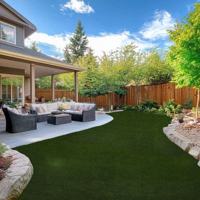 Image showing 6 th Ackland Verdant Vista Eden Green 15ft x 100ft Artificial Turf - 30mm Pile, 65oz Face Weight, Indoor/Outdoor, Pet Friendly