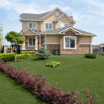 Image showing  Verdant Vista Lushscape Green 15ft x 100ft Artificial Turf - 45mm Pile, 84oz Face Weight, Indoor/Outdoor, Pet Friendly