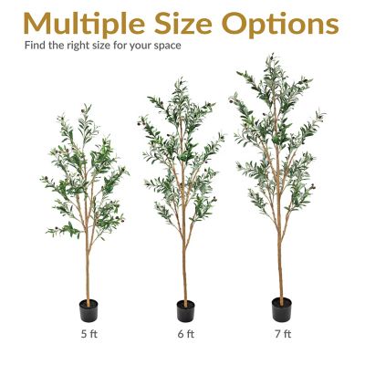 Image showing  7 ft. H Artificial Olive Tree with Percival Planter