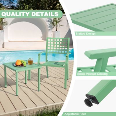 Image showing 5 th Nuu Garden 3 pc. Metal Patio Bistro Set with Stackable Chairs