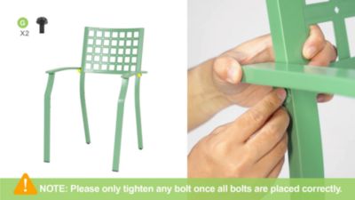 Image showing  3 pc. Metal Patio Bistro Set with Stackable Chairs