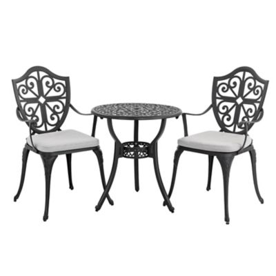 Image showing  Outdoor 3-Piece Bistro Set with 2.17 in. Umbrella Hole and Cushions