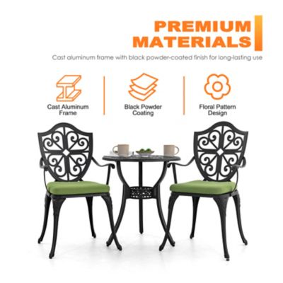Image showing  Outdoor 3 pc. Bistro Set with 2.17 in. Umbrella Hole and Cushions