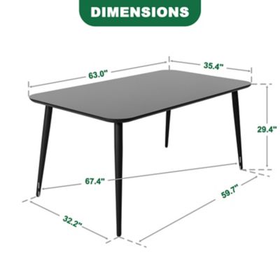 Image showing 5 th Nuu Garden Patio Aluminum Dining Table with Tempered Glass Tabletop