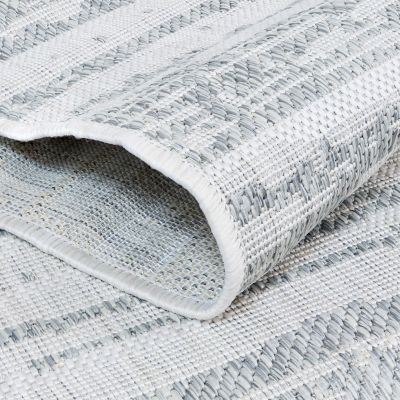 Image showing  Artistic Storms Outdoor Patio Area Rug in Iced Silver - 5 x 7 ft.