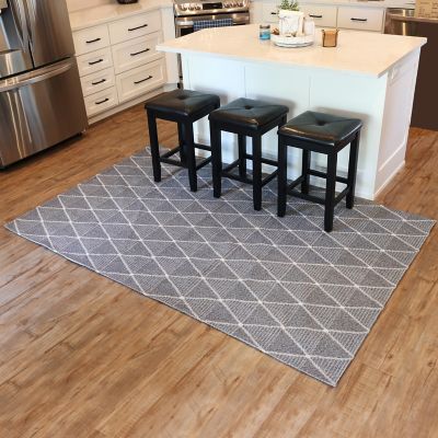 Image showing  Lattice Perfection Indoor Area Rug in Charcoal - 5 x 7 ft.