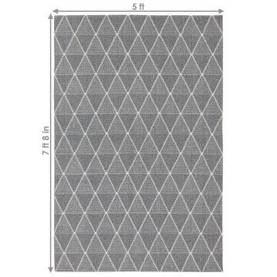 Image showing  Lattice Perfection Indoor Area Rug in Charcoal - 5 x 7 ft.
