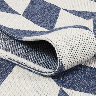 Image showing  Geometric Affinity Indoor Area Rug in Steel Blue - 5 x 7 ft.
