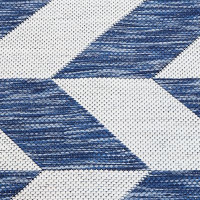 Image showing  Geometric Affinity Outdoor Patio Area Rug in Steel Blue - 5 x 7 ft.