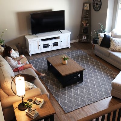 Image showing  Lattice Perfection Indoor Area Rug in Charcoal - 8 x 10 ft.