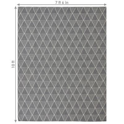 Image showing  Lattice Perfection Indoor Area Rug in Charcoal - 8 x 10 ft.