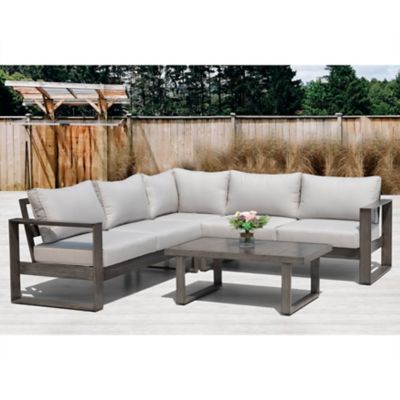 Nuu Garden Walsh 4 pc. Outdoor Aluminum Sectional Sofa Set