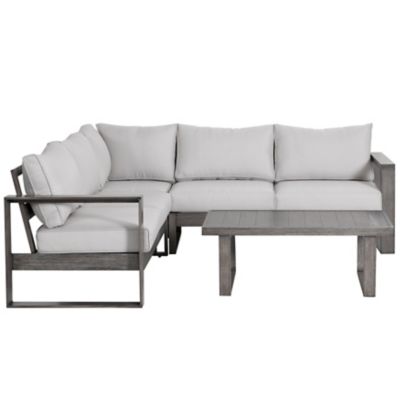 Image showing  Walsh 4 pc. Outdoor Aluminum Sectional Sofa Set