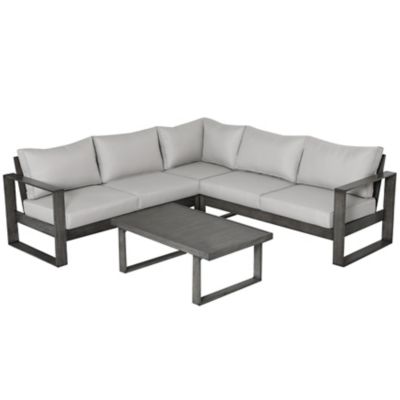 Image showing  Walsh 4 pc. Outdoor Aluminum Sectional Sofa Set