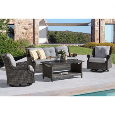 Image showing  Lassen 4 pc. Outdoor Aluminum Rattan Sofa Set
