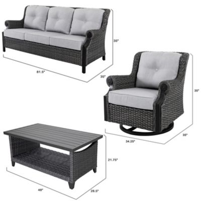 Image showing  Lassen 4 pc. Outdoor Aluminum Rattan Sofa Set