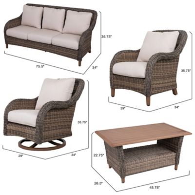 Image showing  Mitchell 4 pc. Outdoor Aluminum Wicker Sofa Set