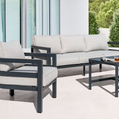 Image showing  Outdoor 4 pc. Aluminum Sofa Set with Thick Zippered Cushions