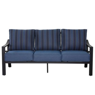 Image showing  Patio Time 4 pc. Sofa Set with Zippered Cushions, Blue Stripe