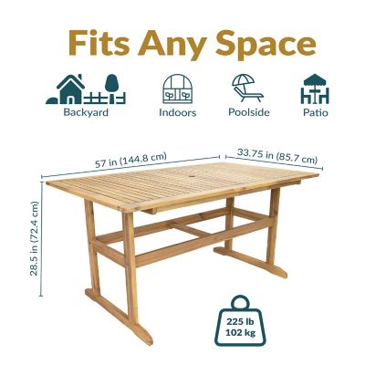 Image showing  Hatteras Acacia Wood Outdoor Dining Table