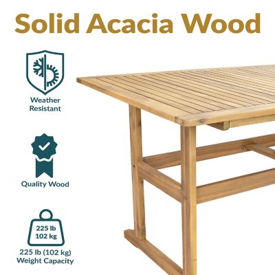 Image showing  Hatteras Acacia Wood Outdoor Dining Table