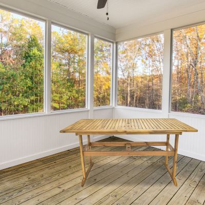 Image showing 5 th Sunnydaze Decor Hatteras Acacia Wood Outdoor Dining Table