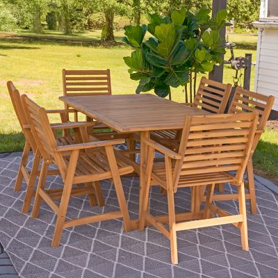 Image showing 7 th Sunnydaze Decor Hatteras Acacia Wood Outdoor Dining Table