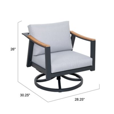 Image showing  Outdoor 2 pc. Swivel Rocking Chairs with 4 in. Gray Zippered Cushions