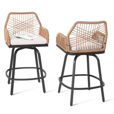 Image showing  Outdoor Iron Swivel Bar Stool
