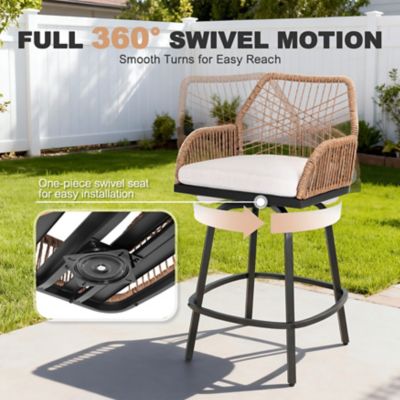 Image showing  Outdoor Iron Swivel Bar Stool