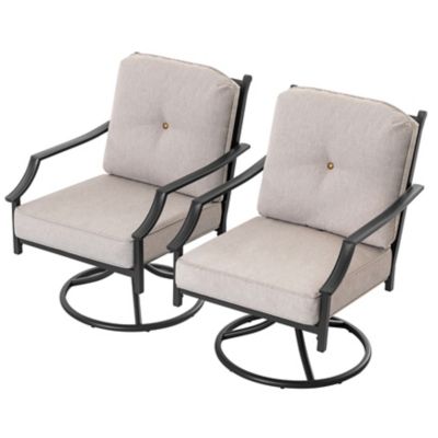 Image showing  Patio 2 pc. Iron Swivel Sofa