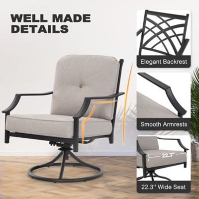 Image showing  Patio 2 pc. Iron Swivel Sofa