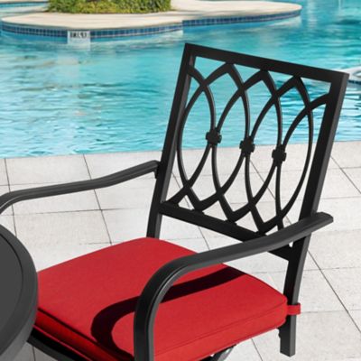 Image showing 9 th Nuu Garden 5 pc. Metal Outdoor Dining Set with Umbrella Hole and 4 Swivel Chairs