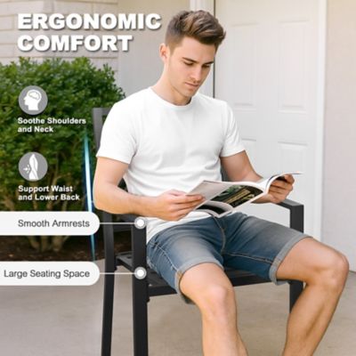 Image showing 5 th Nuu Garden 5 pc. Metal Patio Dining Set with Umbrella Hole, Stackable Design