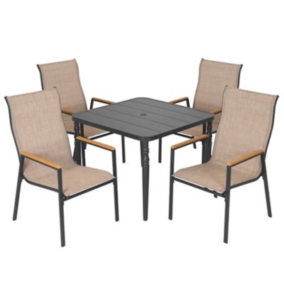 Image showing  Outdoor 5 pc. Textilene Dining Set with Iron Table